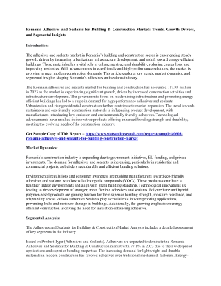 Romania Adhesives and Sealants for Building & Construction Market