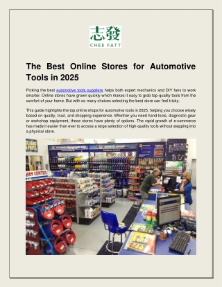 The Best Online Stores for Automotive Tools in 2025