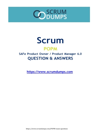POPM Exam Dumps Crack the Code to Scrum Certification