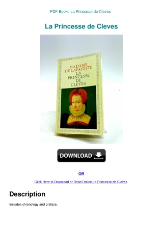 PDF Books La Princesse de Cleves