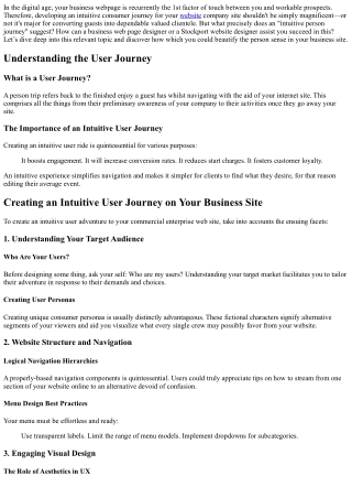 Creating an Intuitive User Journey on Your Business Site