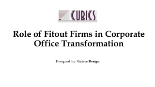 Role of Fitout Firms in Corporate Office Transformation