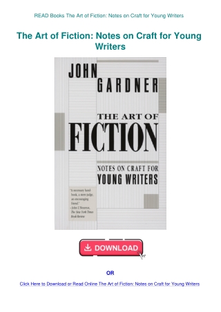 READ Books The Art of Fiction Notes on Craft for Young Writers