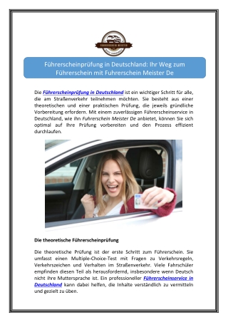 Beste Vorbereitung für die Führerscheinprüfung in Deutschland.