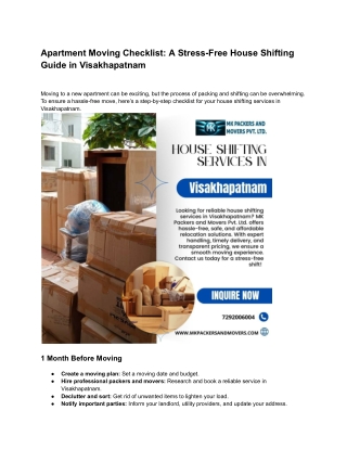 Apartment Moving Checklist_ A Stress-Free House Shifting Guide in Visakhapatnam