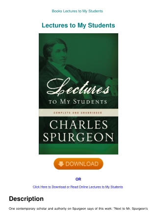 Books  Lectures to My Students