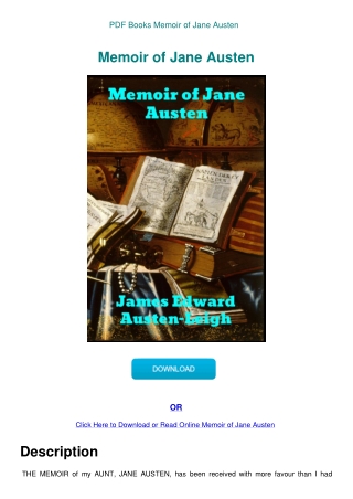 PDF Books Memoir of Jane Austen