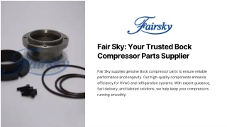 Fair Sky Your Trusted Bock Compressor Parts Supplier