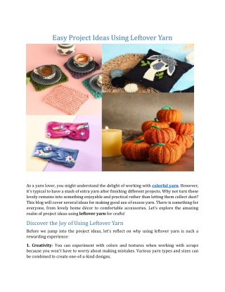 Easy Project Ideas Using Leftover Yarn