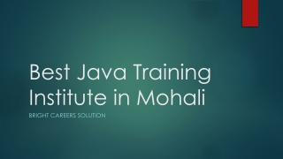 Best Java Training Institute in Mohali