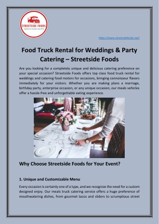 Food Truck Rental for Weddings & Party Catering – Streetside Foods