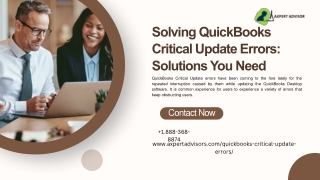 How to Troubleshoot QuickBooks Critical Update Errors