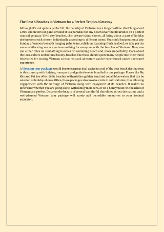 The Best 6 Beaches in Vietnam for a Perfect Tropical Getaway