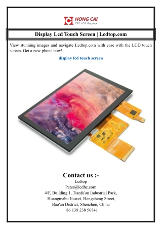Display Lcd Touch Screen | Lcdtop.com