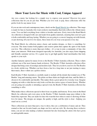 Show Your Love for Music with Cool, Unique Apparel