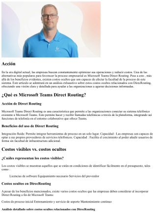 Análisis detallado sobre costos ocultos relacionados con DirecRouting
