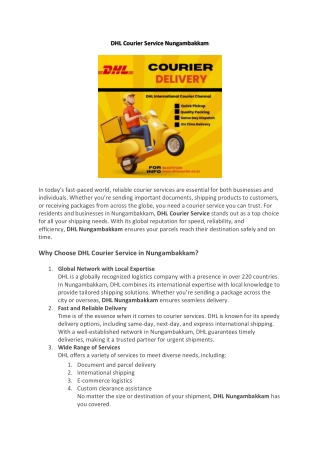 DHL Courier Service Nungambakkam