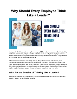 Why Every Employee Should Think Like a Leader_