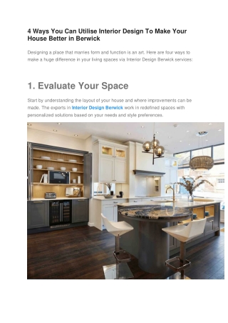 4 Ways You Can Utilise Interior Design To Make Your House Better in Berwick