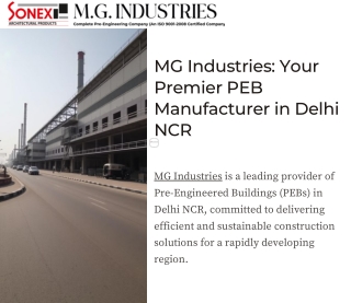 Best pre engineered building manufacturer in delhi ncr | MG Industries