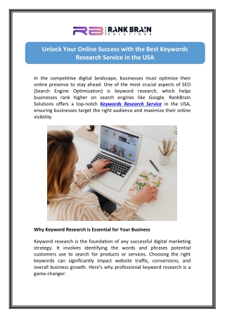 Unlock Growth with Keywords Research Service in USA