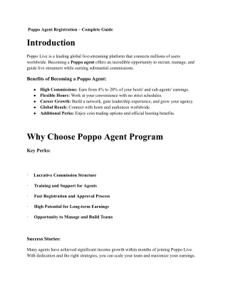 Poppo Agency Registration – How to Become an Agent?