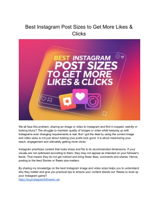 Best Instagram Post Sizes to Get More Likes & Clicks