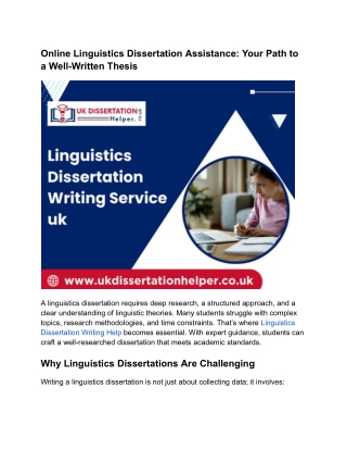 Expert Linguistics Dissertation Writing Help – A Complete Guide for UK Students