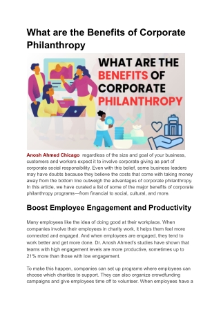 How Philanthropy Improves Corporate Reputation