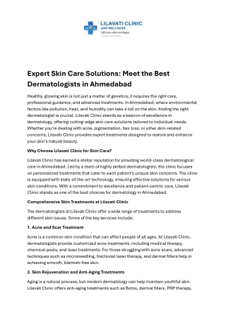 Expert Skin Care Solutions: Meet the Best Dermatologists in Ahmedabad