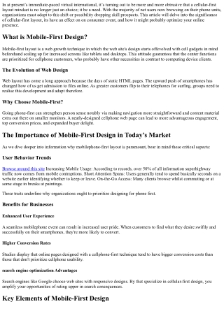 The Importance of Mobile-First Design in Today’s Market