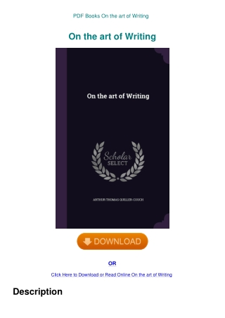 PDF Books On the art of Writing