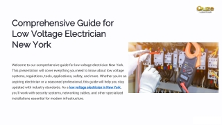 Comprehensive Guide for Low Voltage Electrician New York