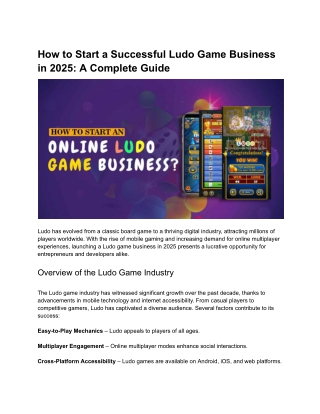 Ludo Game Business: A Lucrative Opportunity in the Gaming Industry
