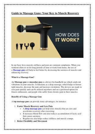 Best Massage Guns for Muscle Recovery | Deep Tissue & Handheld Options