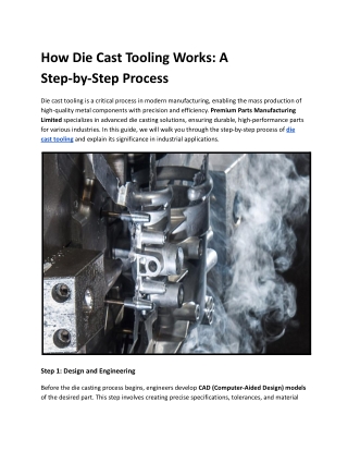 How Die Cast Tooling Works_ A Step-by-Step Process