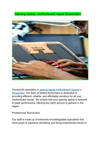 Gaming laptop  motherboard repair Musandam