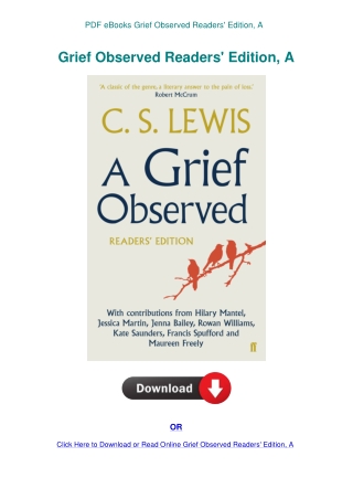 PDF eBooks Grief Observed Readers' Edition  A