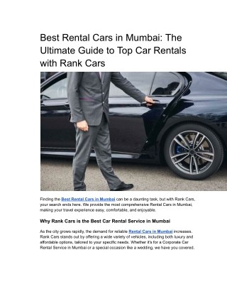 Best Rental Cars in Mumbai_ The Ultimate Guide to Top Car Rentals with Rank Cars