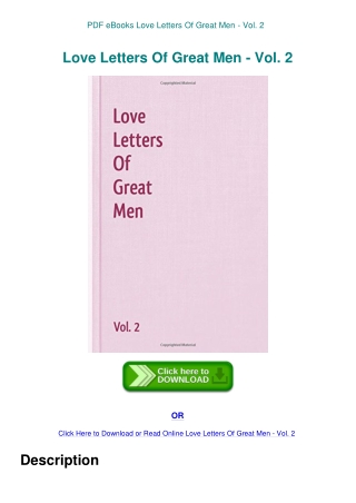 PDF eBooks Love Letters Of Great Men - Vol. 2