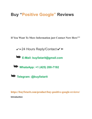 Buy “Positive Google” Reviews