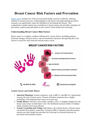 Breast Cancer Risk Factors And Prevention