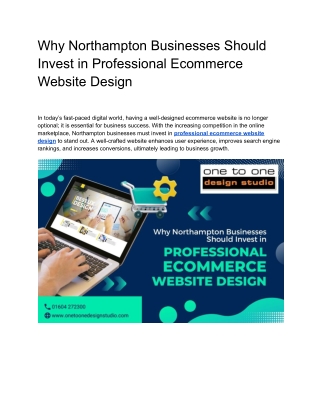 Why Northampton Businesses Should Invest in Professional Ecommerce Website Design (1)