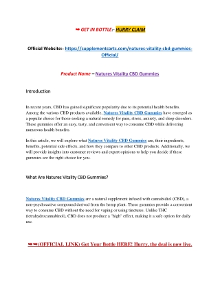 Natures Vitality CBD Gummies