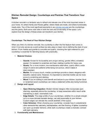 Kitchen Remodel Design_ Countertops and Pantries That Transform Your Space