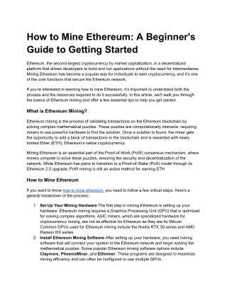 How to Mine Ethereum_ A Beginner's Guide to Getting Started