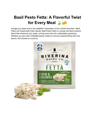 Basil Pesto Fetta