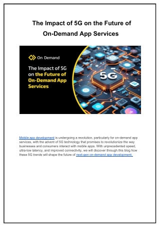 The Impact of 5G on the Future of On-Demand App Services
