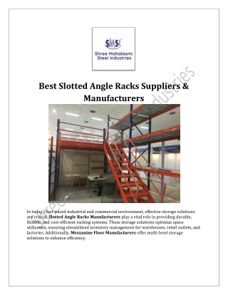 Slotted Angel Racks Manufacturers