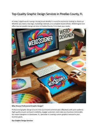 Top-Quality Graphic Design Services in Pinellas County, FL